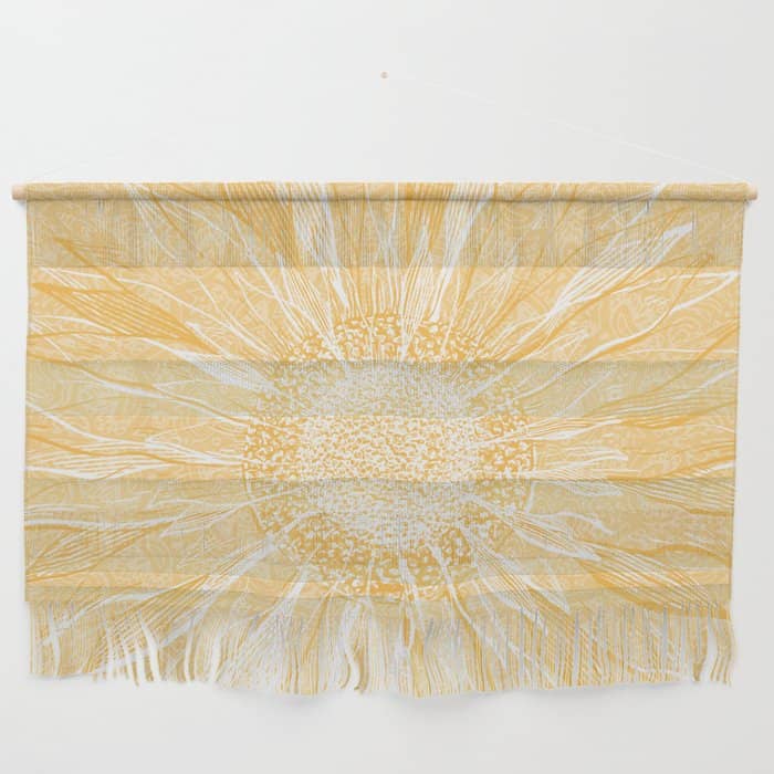 Mandala, Sunflower Prints, Yellow Wall Hanging