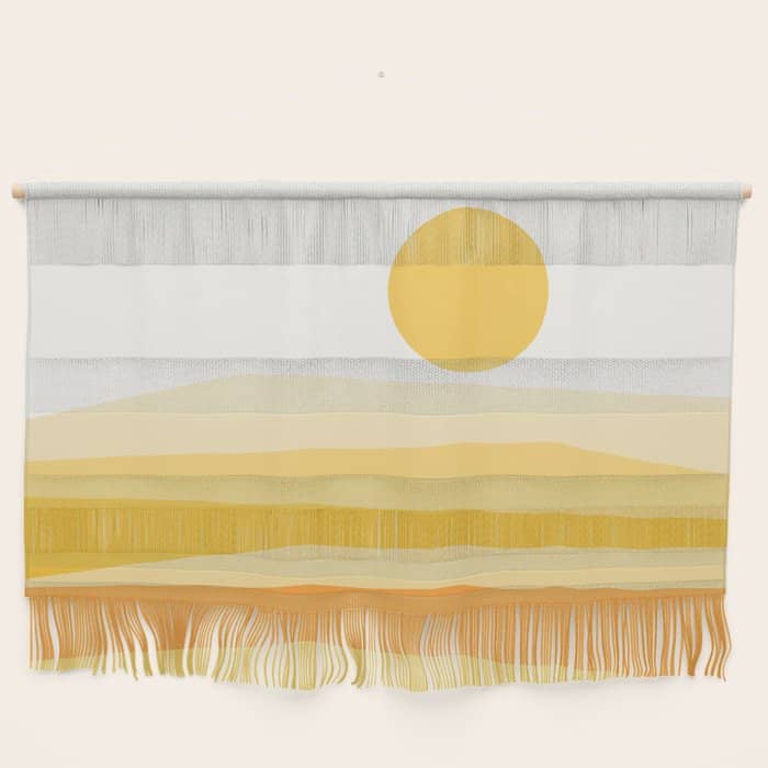 Abstract Landscape 09 Yellow Wall Hanging