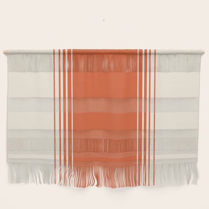 Marmalade Orange And Creme Lines Wall Hanging