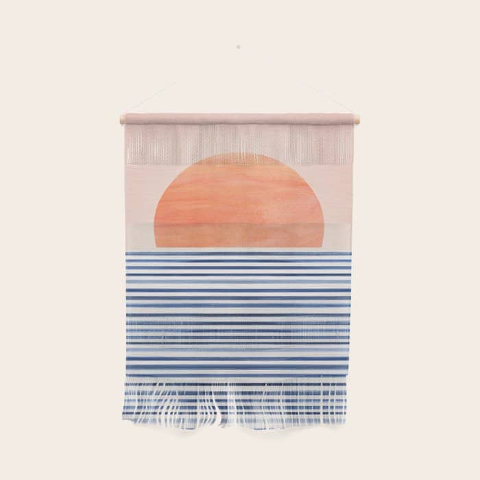 Summer Sunrise Minimal Abstract Landscape Wall Hanging