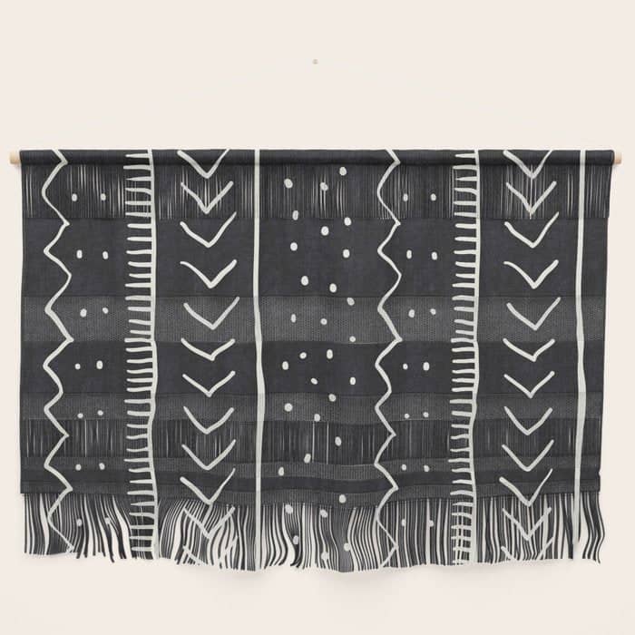 Cute Geometric Stripe In Black And White Wall Hanging