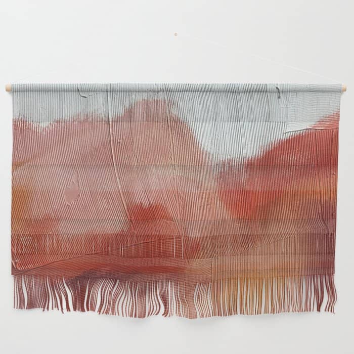 Desert Journey [2]: A Textured, Abstract Piece In Pinks, Reds, And White By Alyssa Hamilton Art Wall Hanging