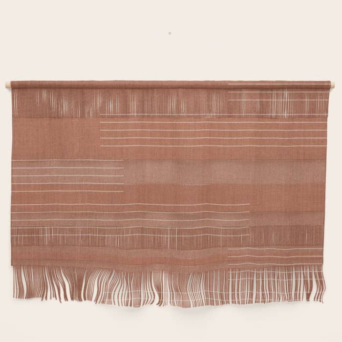 Minimal, Pattern, Boho Prints, Terracotta Wall Hanging
