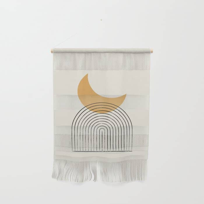 Moon Mountain Gold - Mid Century Style Wall Hanging
