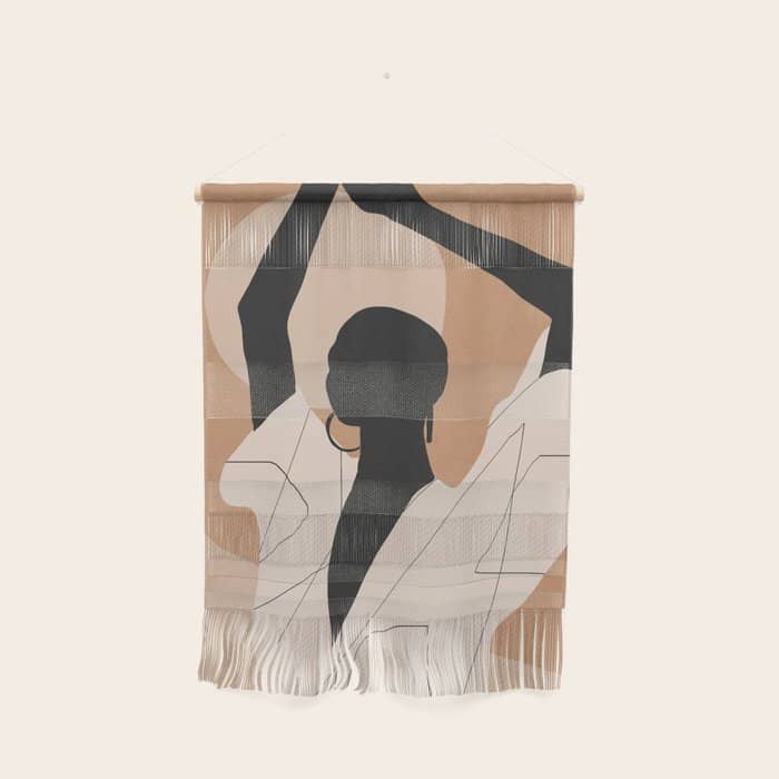 Minimal Abstract Art Sunset Girl 2 Wall Hanging