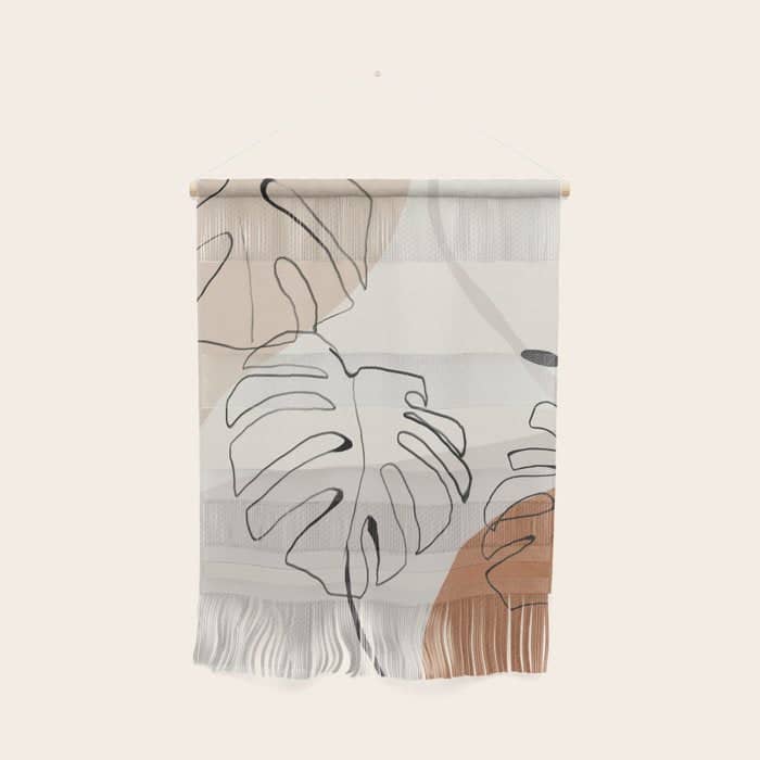 Minimal Abstract Art- Monstera Wall Hanging