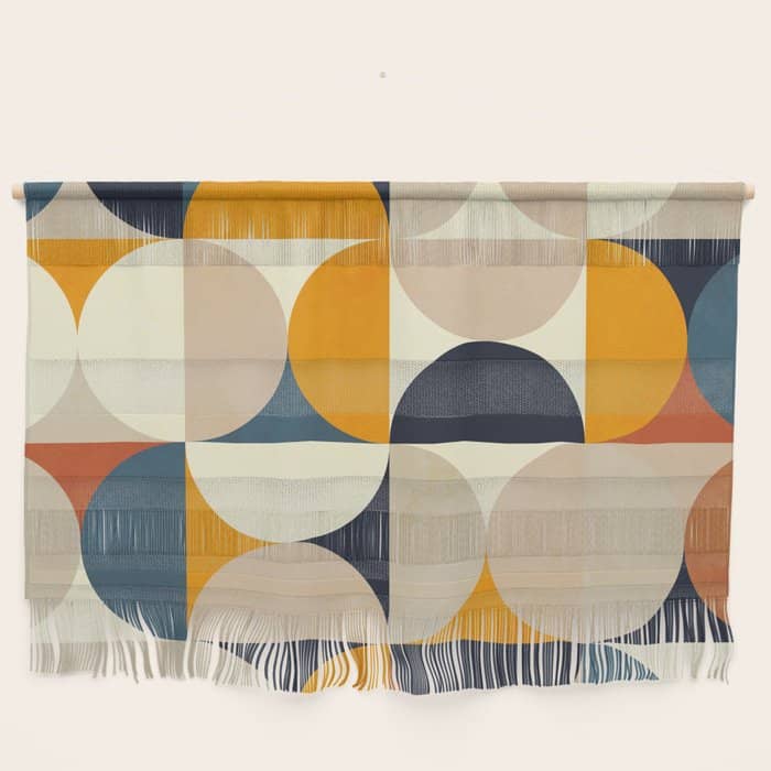 Mid Century Abstract Shapes Fall Winter 1 Wall Hanging