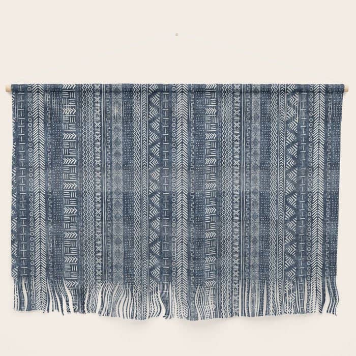 Funky Vertical Stripe In Indigo Wall Hanging