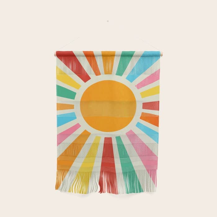 Retro Sunrise: Rainbow Edition Wall Hanging