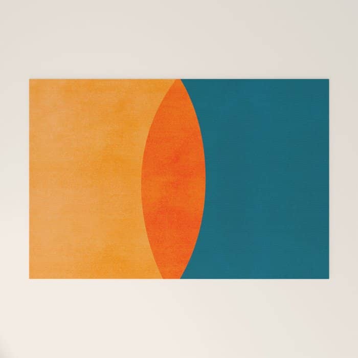 Mid Century Eclipse / Abstract Geometric Welcome Mat