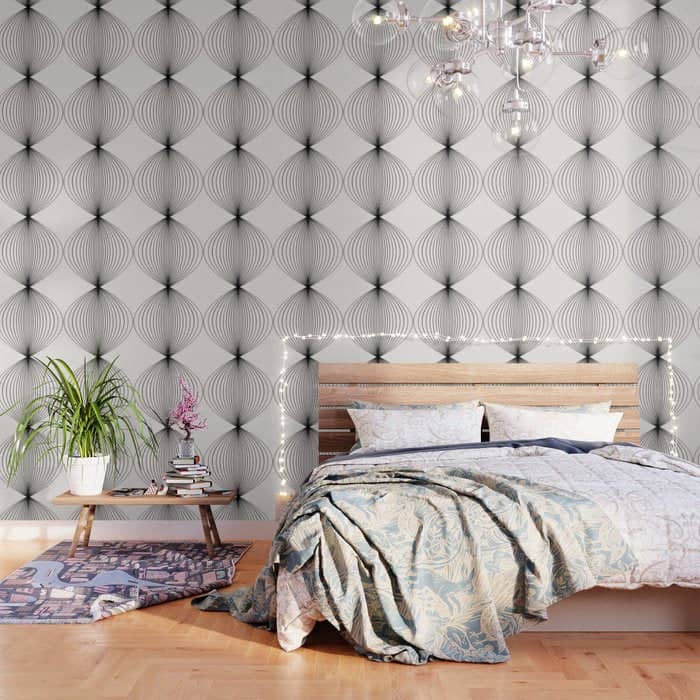 Geometric Orb Shapes - Black And White Wallpaper