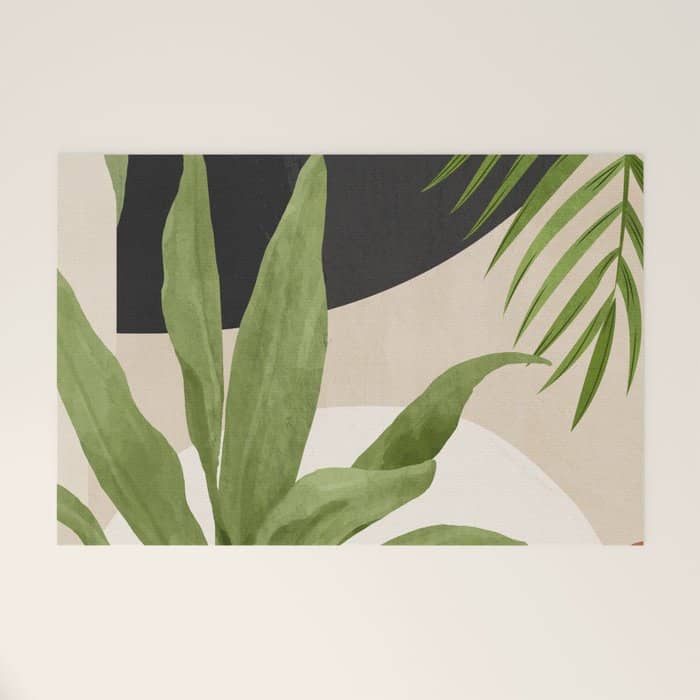 Abstract Art Tropical Leaf 11 Welcome Mat