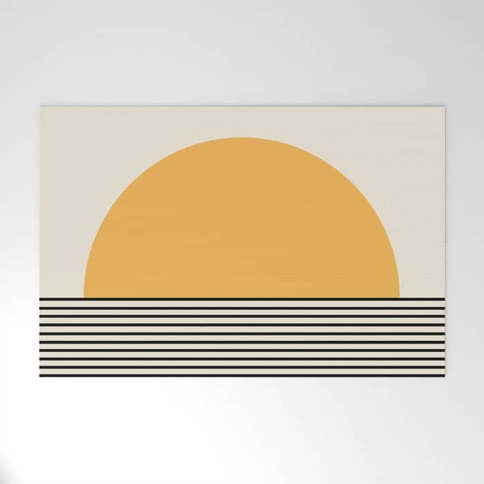 Sunrise / Sunset Vi - Yellow & Black Welcome Mat