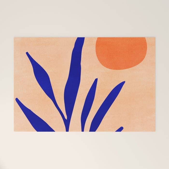 Golden Afternoon Abstract Landscape Welcome Mat