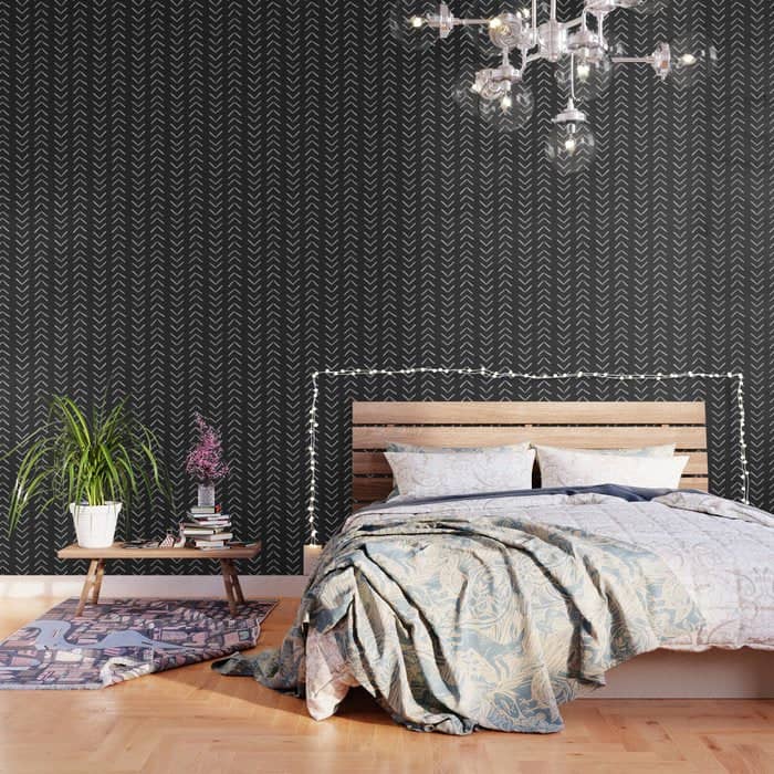Boho Big Arrows In Black And White Wallpaper