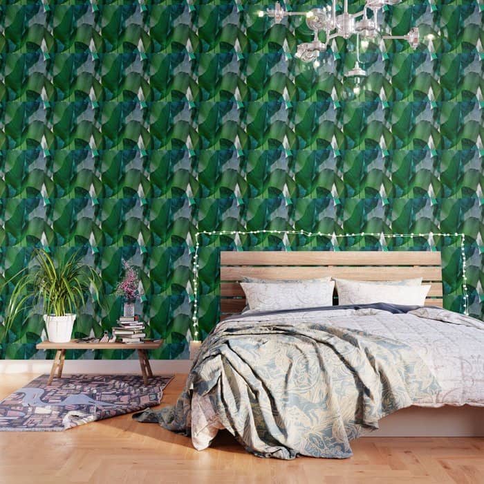 Palm Leaf Jungle Bali Banana Palm Frond Greens Wallpaper
