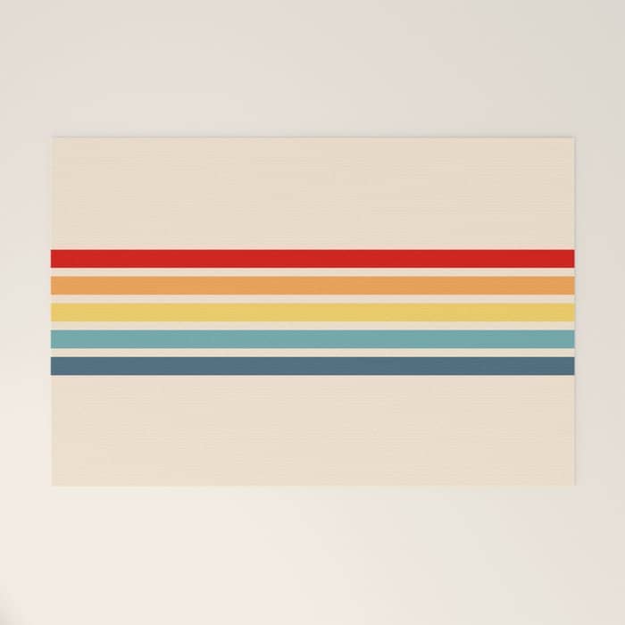 Takaakira - Classic Rainbow Retro Stripes Welcome Mat