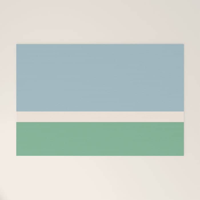 Juniper Color Block Blue And Green Welcome Mat