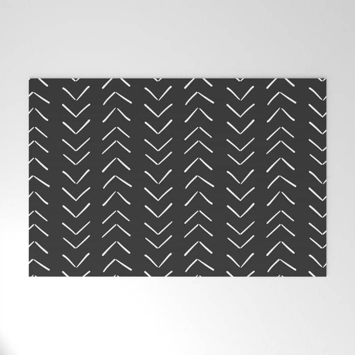 Boho Big Arrows In Black And White Welcome Mat