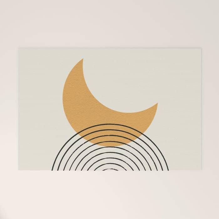 Moon Mountain Gold - Mid Century Style Welcome Mat