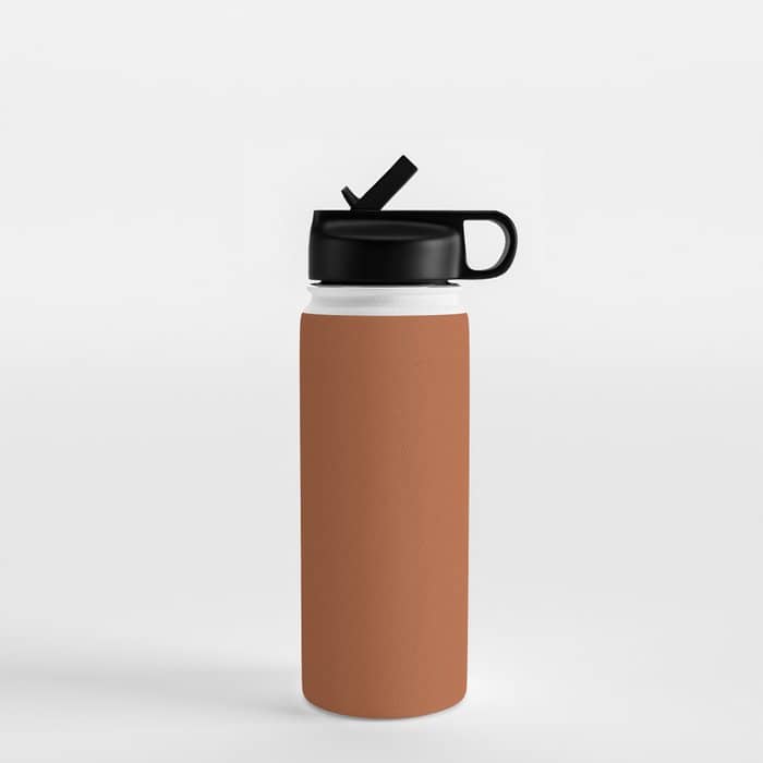 Clay Solid Deep Rich Rust Terracotta Colour Water Bottle