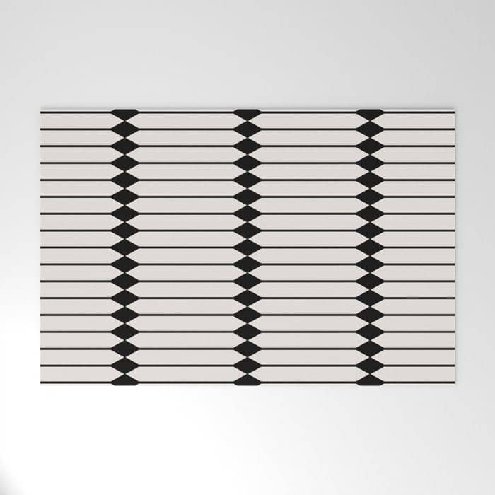 Minimal Geometric Pattern - Black Welcome Mat