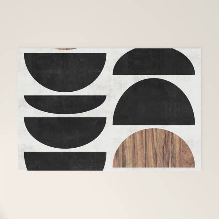 Mid-Century Modern Pattern No.7 - Concrete And Wood Welcome Mat