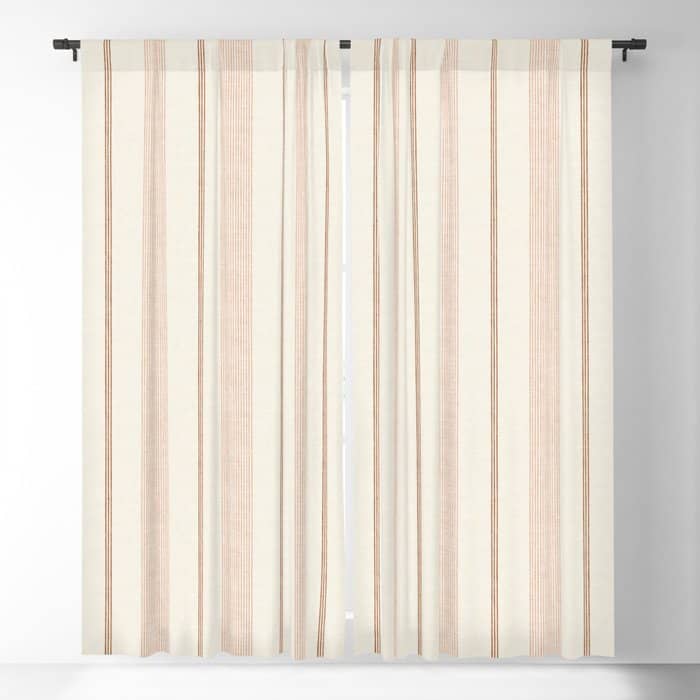 Ivy Stripes - Cream, Rust And Terracotta Window Curtain