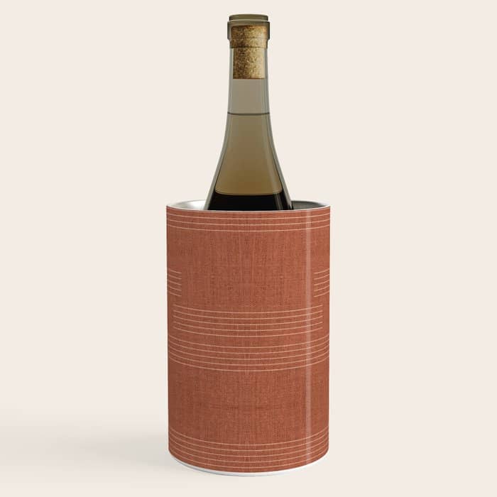 Minimal, Pattern, Boho Prints, Terracotta Wine Chiller