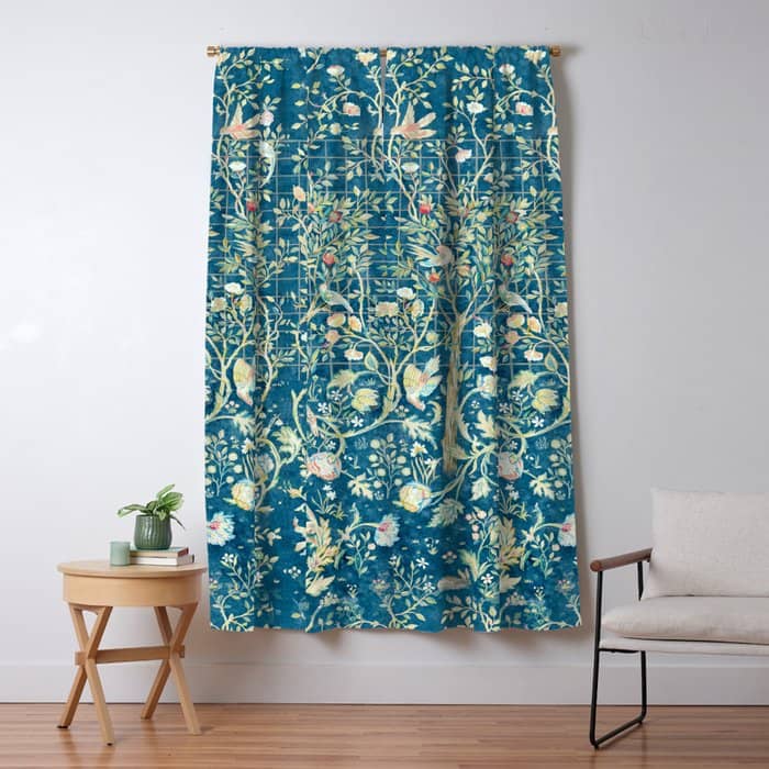 William Morris Melsetter Trellis Dark Blue  Window Curtain