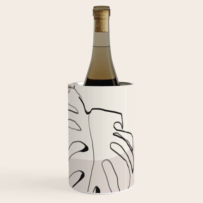 Minimal Abstract Art- Monstera Wine Chiller