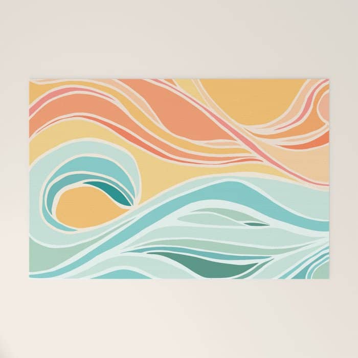 Sea And Sky Abstract Landscape Welcome Mat
