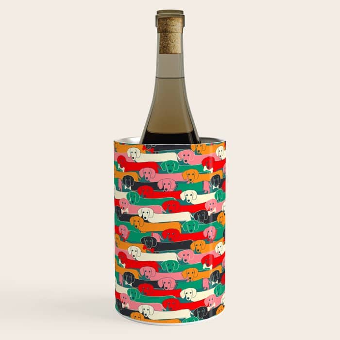 Dachshund Pattern- Happy Dogs Wine Chiller
