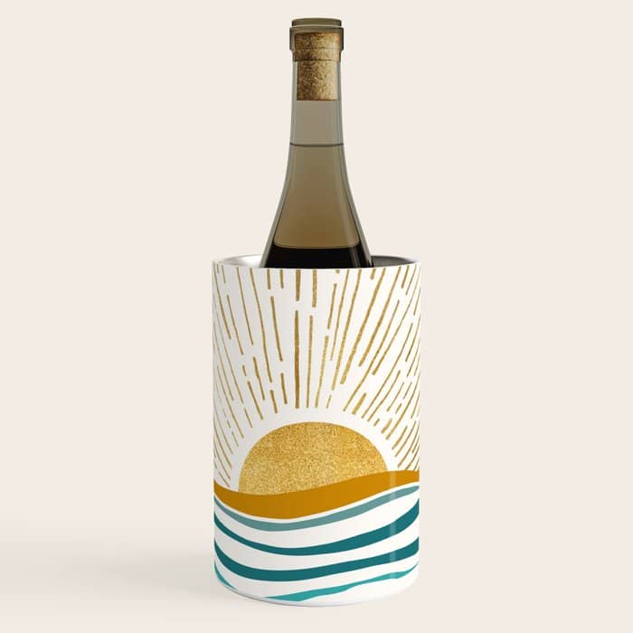 The Sun And The Sea - Gold And Teal Wine Chiller
