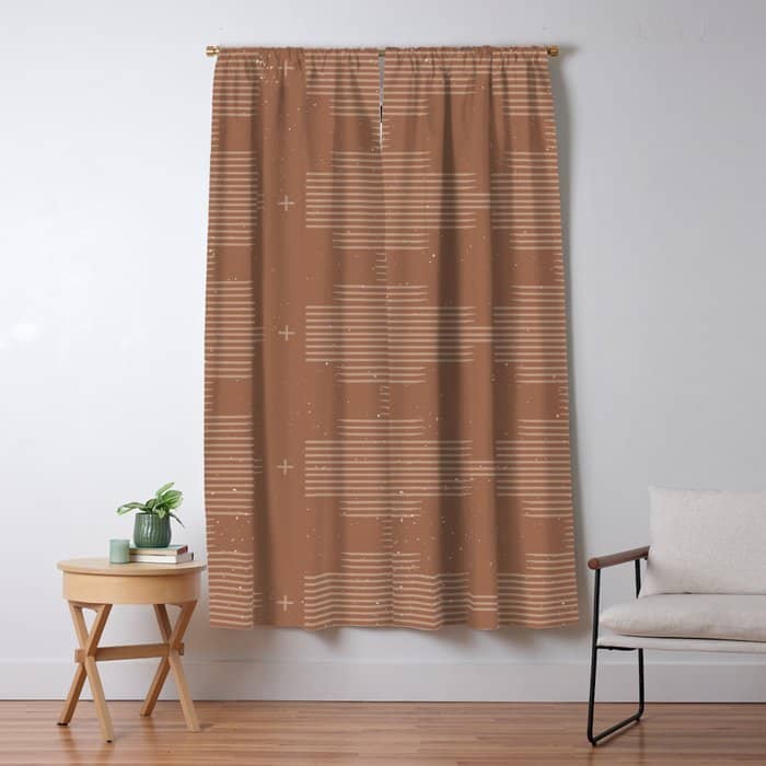 Southwestern Minimalist - Camel Brown Window Curtain