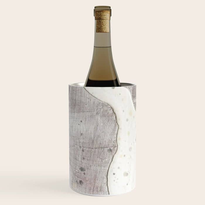 Feels: A Neutral, Textured, Abstract Piece In Whites By Alyssa Hamilton Art Wine Chiller