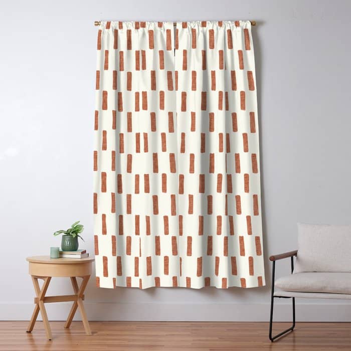 Block Print Dash - Terra Cotta Window Curtain