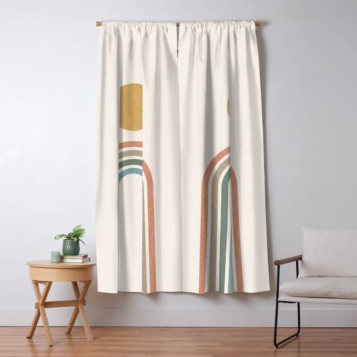 Mid-Century Modern Rainbow Window Curtain