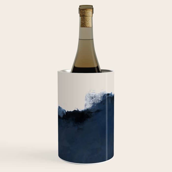 Abstract, Blue, Beige, Indigo Wine Chiller