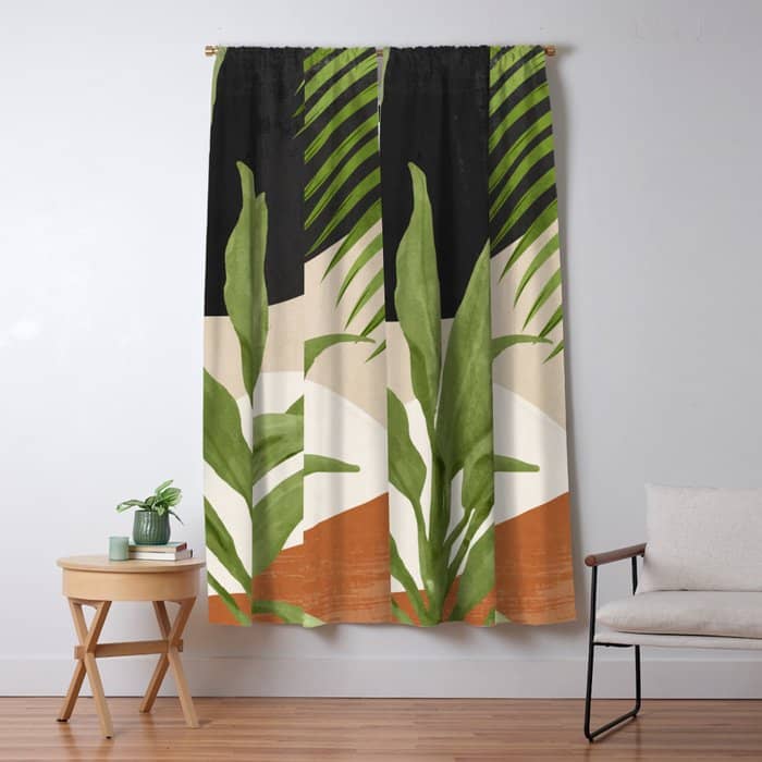 Abstract Art Tropical Leaf 11 Window Curtain