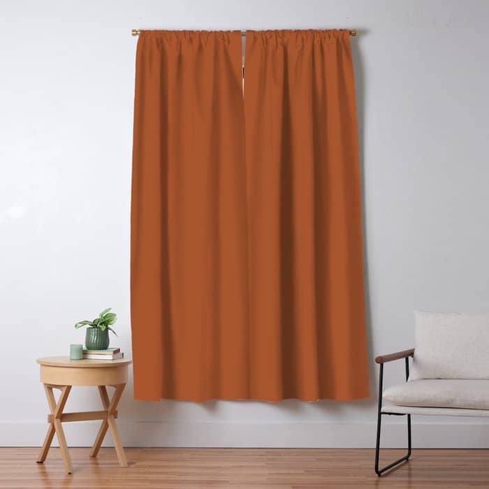Clay Solid Deep Rich Rust Terracotta Colour Window Curtain