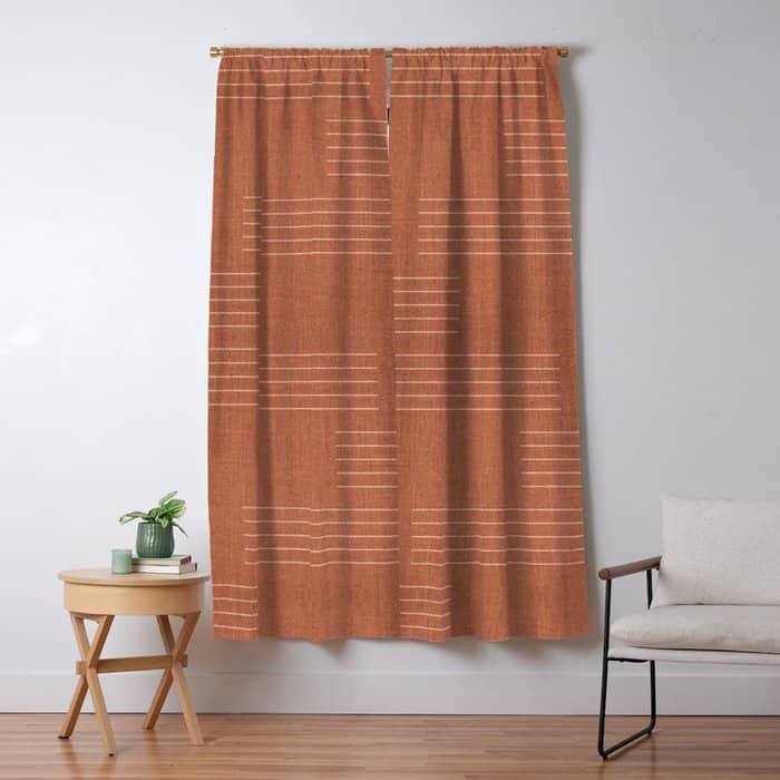 Minimal, Pattern, Boho Prints, Terracotta Window Curtain