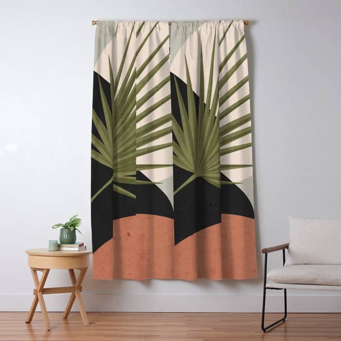 Tropical Leaf- Abstract Art 5 Window Curtain