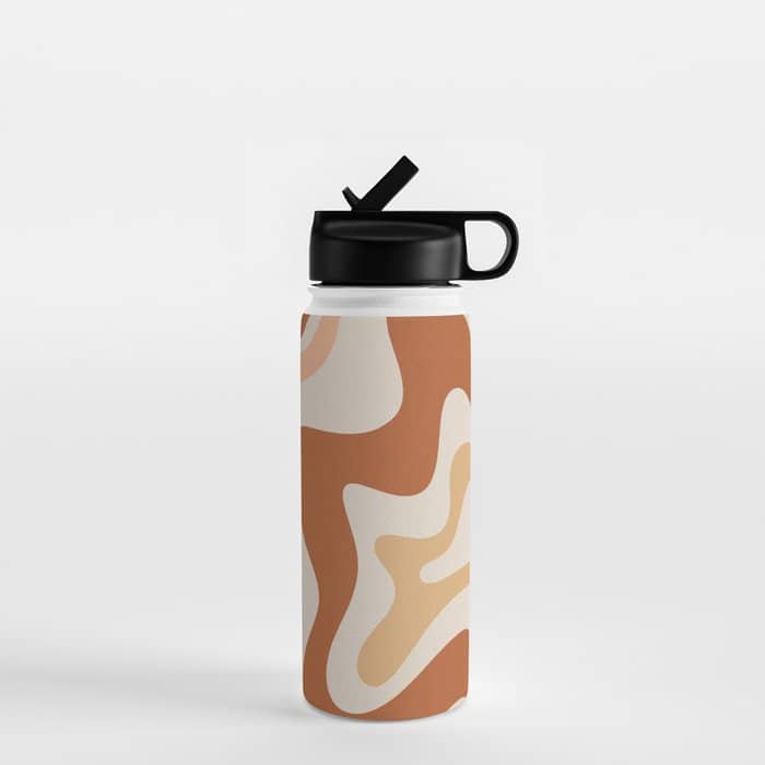 Liquid Swirl Abstract In Earth Tones Water Bottle
