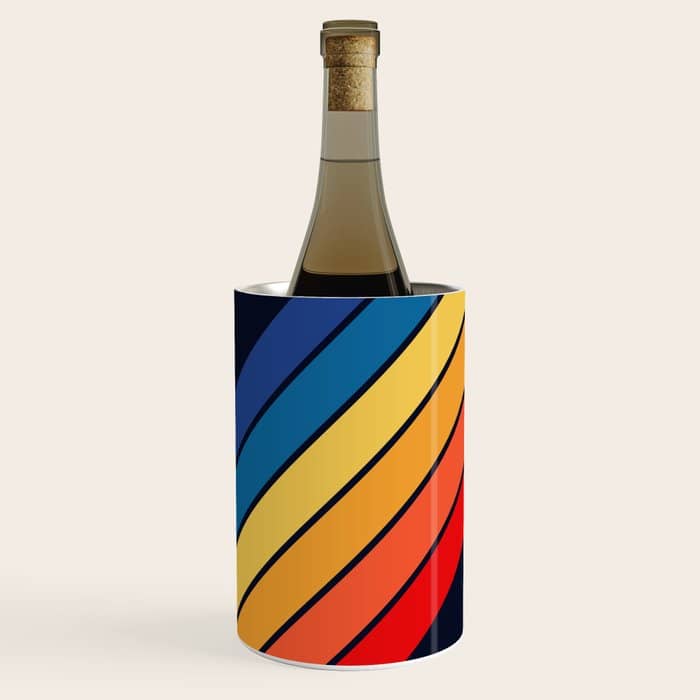 Medussa - Classic Colorful 70s Vintage Style Retro Summer Stripes Wine Chiller
