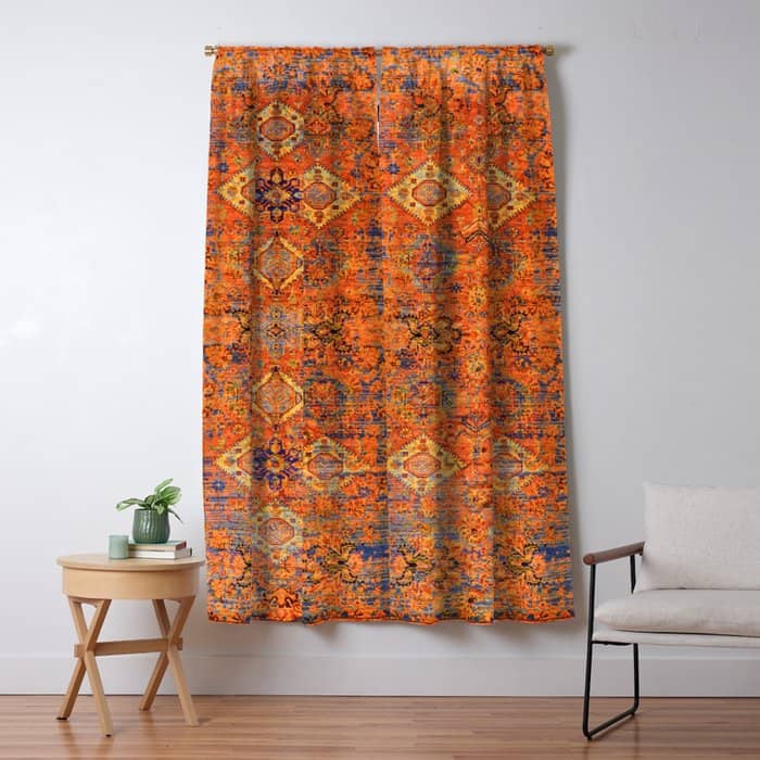 Oriental Vitange Moroccan Rug Design Window Curtain
