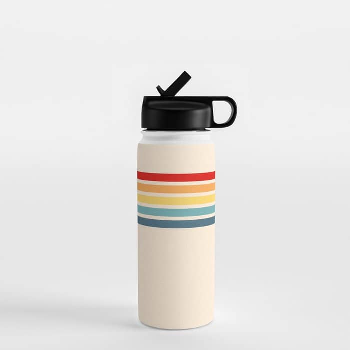 Takaakira - Classic Rainbow Retro Stripes Water Bottle