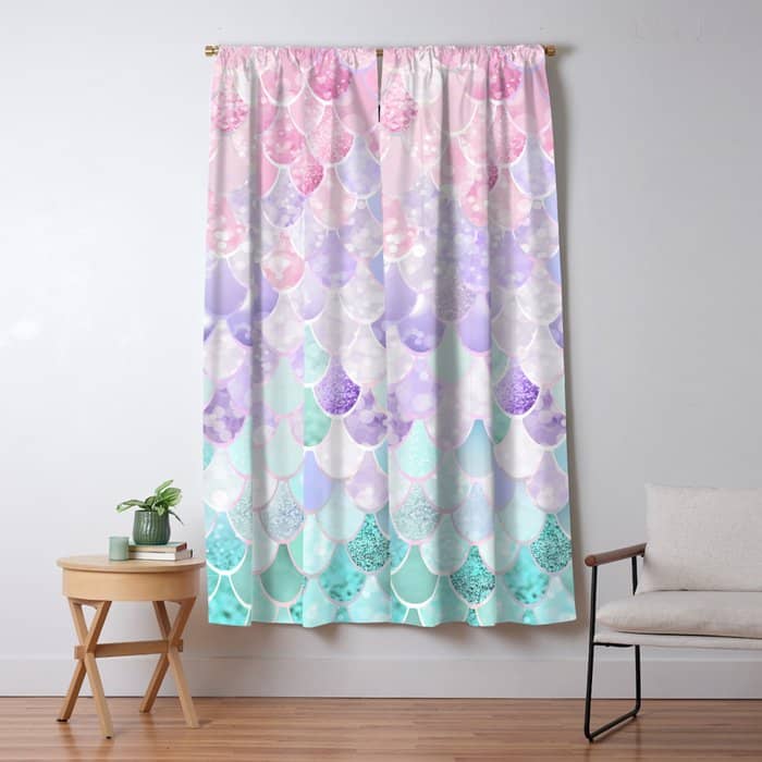 Mermaid Pastel Aesthetics Window Curtain