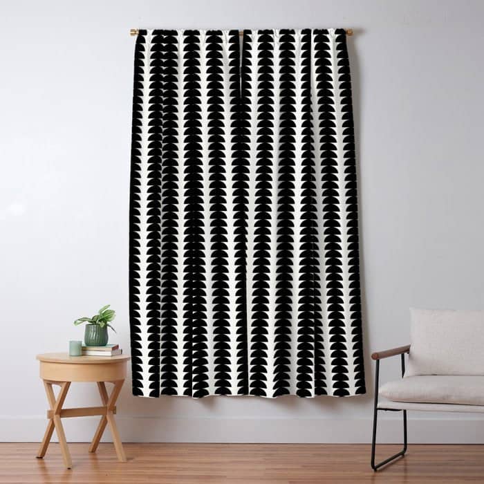 Maude Pattern - Black And White Window Curtain