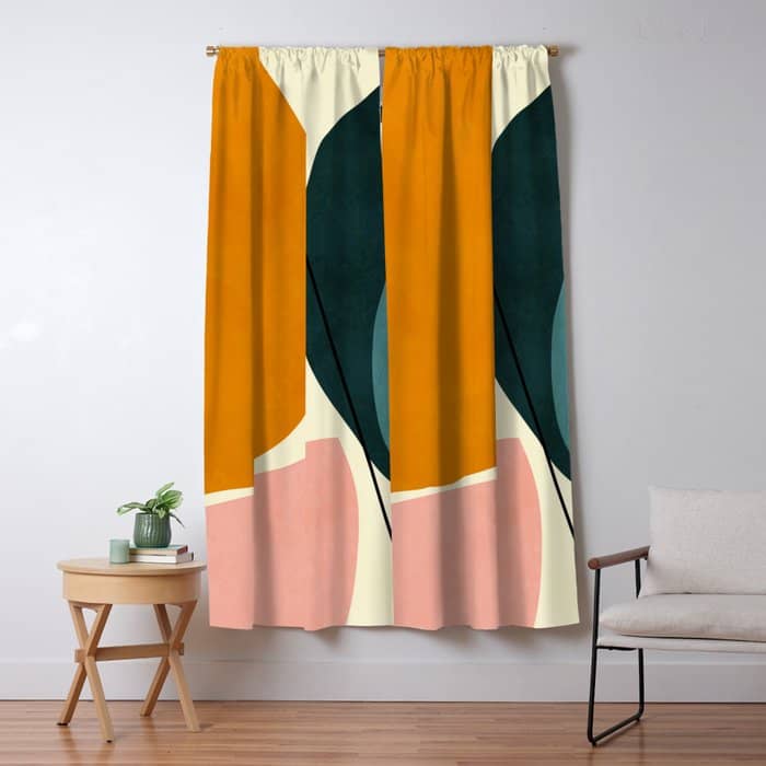 Shapes Geometric Minimal Painting Abstract Window Curtain
